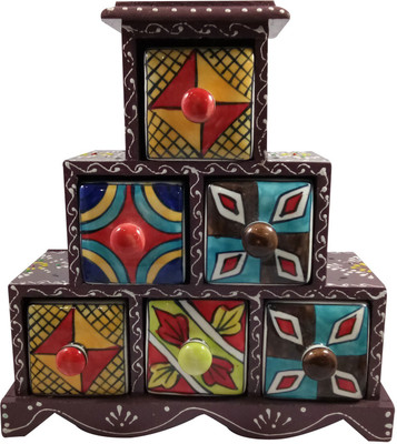 

India Meets India Trinket_Box Jewellery Vanity Box(Chocolate)