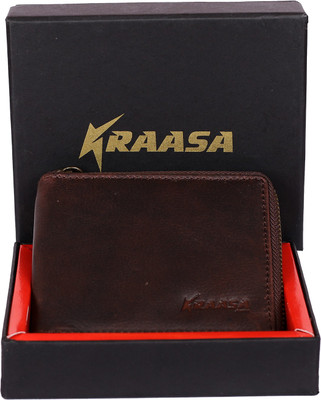 

Kraasa Men Casual Brown Genuine Leather Wallet(3 Card Slots)