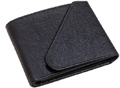 

insta service Men Formal Black Artificial Leather Wallet(9 Card Slots)