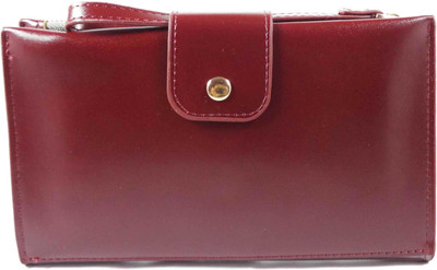

SB Women Casual Red Artificial Leather Wallet(6 Card Slots)