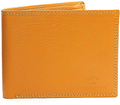 

NUKAICHAU Men Yellow Genuine Leather Wallet(6 Card Slots)
