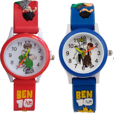 Zest4Kids Ben10 Red, Blue combo-Pack of 2 Watch - For Men