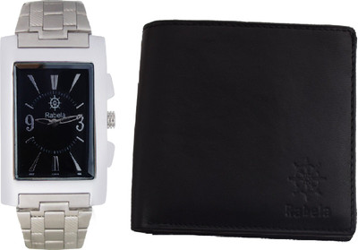 

Rabela Wallet, Analog Watch Combo(Black, Black)
