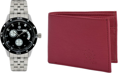 

Rabela Wallet, Analog Watch Combo(White, Maroon)
