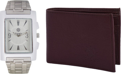 

Rabela Wallet, Analog Watch Combo(White, Brown)