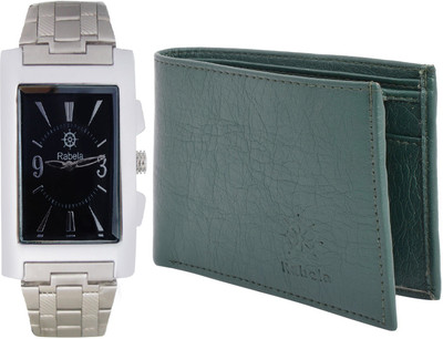 

Rabela Wallet, Analog Watch Combo(Black, Grey)