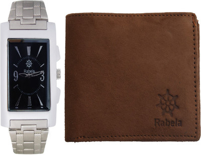 

Rabela Wallet, Analog Watch Combo(Black, Brown)