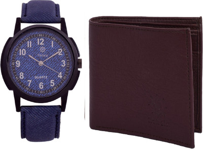 

Rabela Wallet, Analog Watch Combo(Blue, Brown)