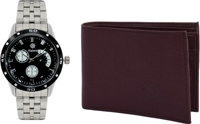

Rabela Wallet, Analog Watch Combo(Black, Brown)