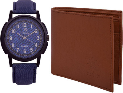 

Rabela Wallet, Analog Watch Combo(Blue, Brown)