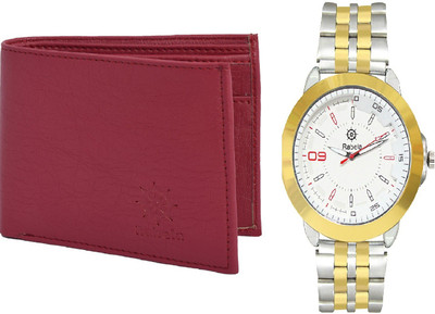 

Rabela Wallet, Analog Watch Combo(White, Maroon)