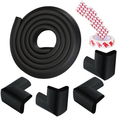 

Lifekrafts Edge Guard and Corner Guard for Sharp Table Edges ; (6.67 ft) Edge Cushion ; 4 piece Corner Cushion; (Black)(Black)