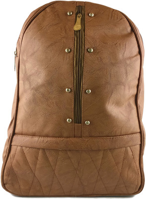 

Ferishta Zip and studs bp Backpack(Brown, 4 L)