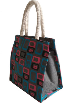 

HideCrusH Designers jute lunch bag Waterproof Lunch Bag(Multicolor, 2 L)