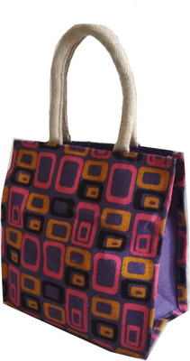 

HideCrusH Designer jute lunch bag Waterproof Lunch Bag(Purple, 2 L)