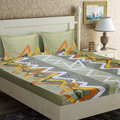 Home Candy 104 TC Cotton Double Abstract Flat Bedsheet(Pack of 1, Multicolor)