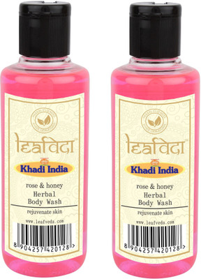 

Leafveda Khadi Rose & Honey Body Wash pack of 2(420 ml, Pack of 2)