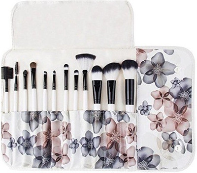

Cosmix Stores Brush Set 12 Pieces White and Black flower leather(Pack of 12)
