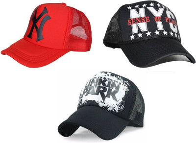 FashMade Printed Trucker Cap Cap(Pack of 3)