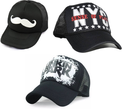 FashMade Printed Sports/Regular Cap Cap(Pack of 3)