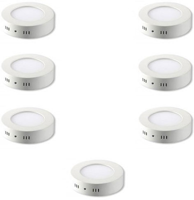 

Glazo 6 watt Led Surface light round cool white pack of 7 Flush Mount Ceiling Lamp
