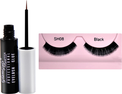

glamgals False Eye Lashes with Glue Transparent 6.5 ml(Set of 1)