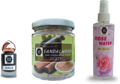 

ASHTAAROMAS Sandalwood Powder, Khus Attar & Rosewater Spray(Combo Offer)(Set of 3)