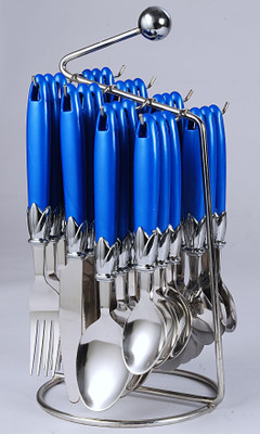 

Elegant Lotus Blue Stainless Steel, Plastic Cutlery Set(Pack of 24)