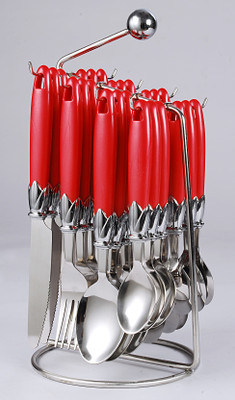

Elegant Lotus Red Stainless Steel, Plastic Cutlery Set(Pack of 24)