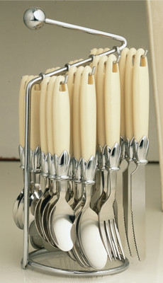 

Elegant Lotus Cream Stainless Steel, Plastic Cutlery Set(Pack of 24)