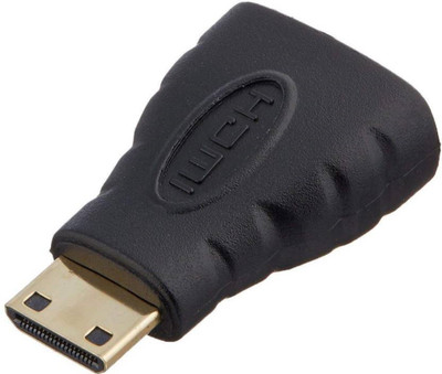 

PAC mini hdmi male to hdmi female connector converter HDMI Adapter(Compatible with laptop, Black)