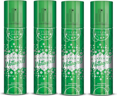

Layer Shot Evergreen Deodorant Spray - For Women(540 ml, Pack of 4)