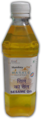 HUMKEY OIL & MASALE HUMKEY SESAME OIL 100% PURE VIRGIN (WHITE SESAME SEEDS) OIL 50ML Sesame Oil Plastic Bottle(500 ml)