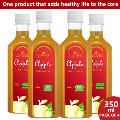 Neuherbs Apple Cider Vinegar for Weight Loss Apple Cider Vinegar(4x350 ml, Unflavoured Flavored)