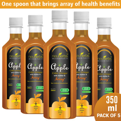 

Neuherbs Apple Cider Vinegar for Weight Loss Apple Cider Vinegar(5x350 ml, Honey Flavored)