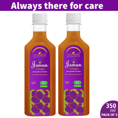 

Neuherbs 100% Natural Jamun Vinegar with Mother of Vinegar - 350ml ( Pack of 2 ) Energy Drink(2x1 ml, Jamun Flavored)