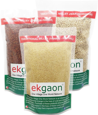 

Ekgaon Combo - 1: Healthy Traditional Millets (Ragi Millet (Finger Millets) 500g, Foxtail Millets (Thinai) 500g, Jowar (Sorghum) 500g) Finger Millet(1.5 kg, Pack of 3)