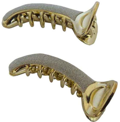 

Pooja Trendz 2 Pcs Silver Color Medium Size Banana Shape Hair Clip. Banana Clip(Gold)
