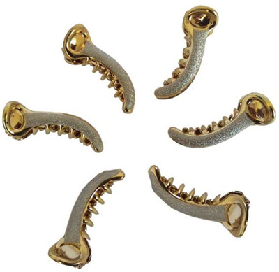 

Pooja Trendz 6 Pcs Silver Color Small Size Banana Shape Hair Clip. Banana Clip(Gold)