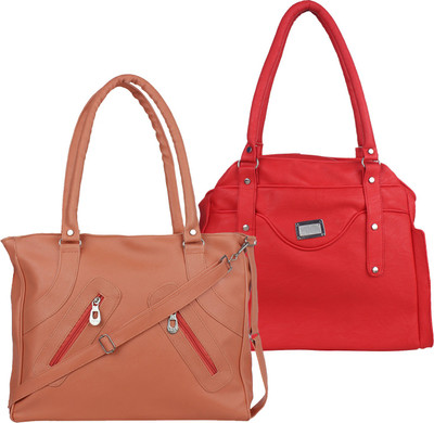 

Fillincart Hand-held Bag(Tan, Red), Red;tan