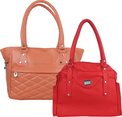 

Fillincart Hand-held Bag(Tan, Red), Red;tan