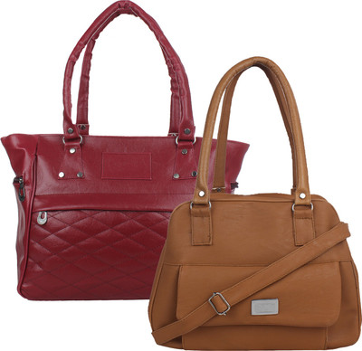 

Fillincart Hand-held Bag(Maroon, Brown), Brown;maroon