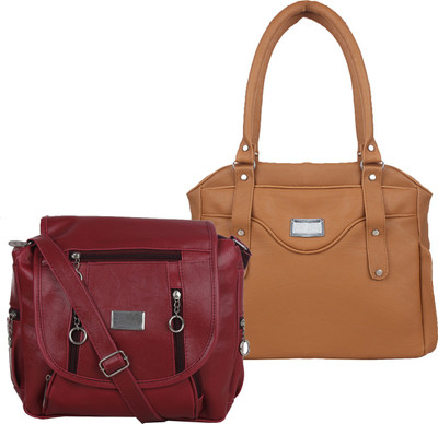 Fillincart Sling Bag(Maroon, Brown), Brown;maroon