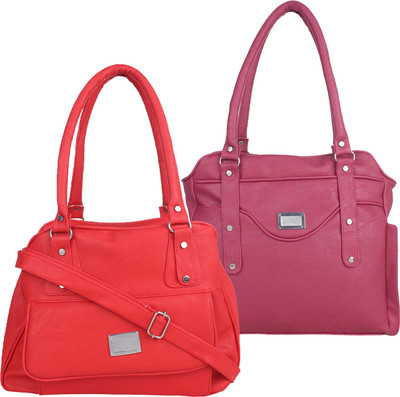Fillincart Hand-held Bag(Red, Pink), Pink;red