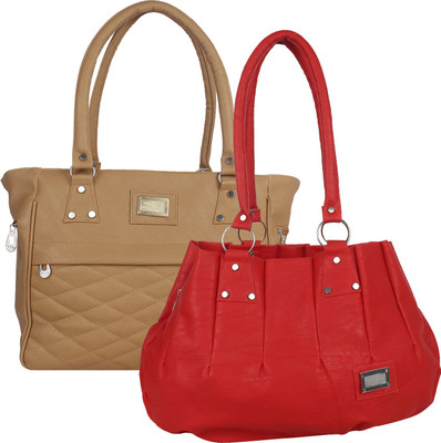 

Fillincart Hand-held Bag(Red, Brown), Brown;red
