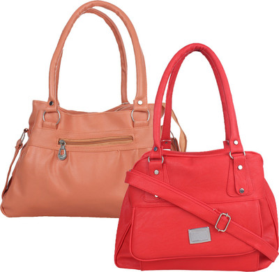 

Fillincart Hand-held Bag(Tan, Red), Red;tan