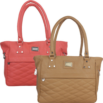 

Fillincart Hand-held Bag(Pink, Brown), Brown;pink