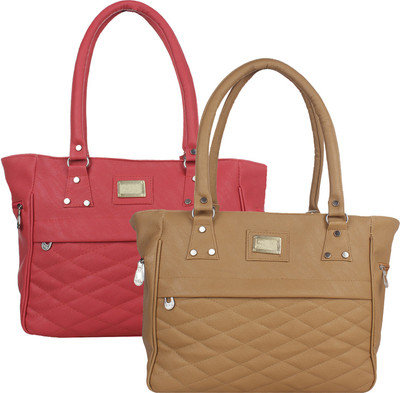 

Fillincart Hand-held Bag(Pink, Brown), Brown;pink