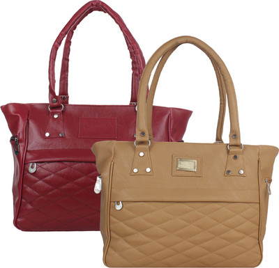 

Fillincart Hand-held Bag(Maroon, Brown), Brown;maroon