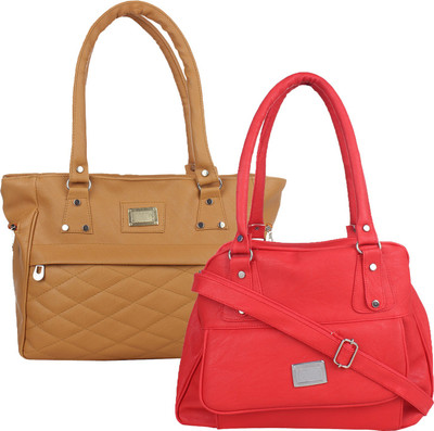 Fillincart Hand-held Bag(Brown, Red)